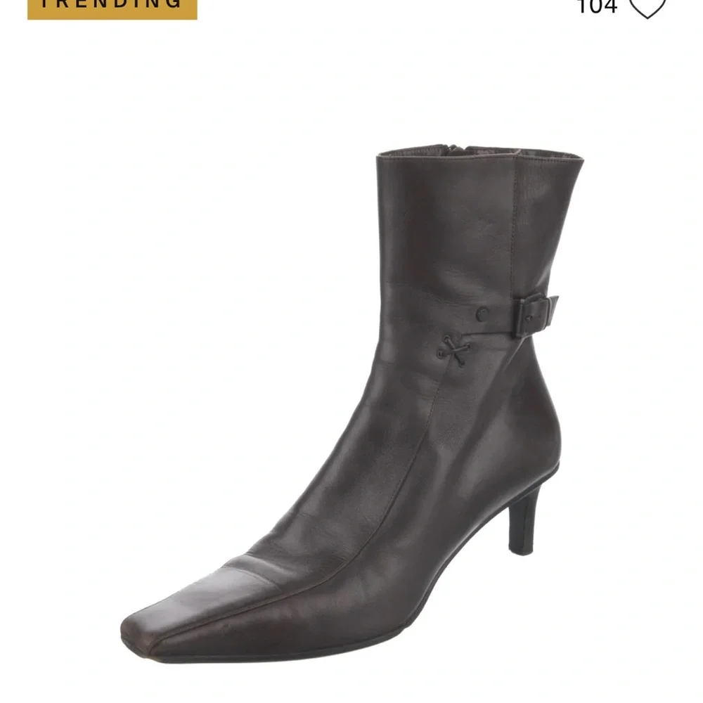 Gucci Brown Leather Heeled Boots - Picture 1 of 12